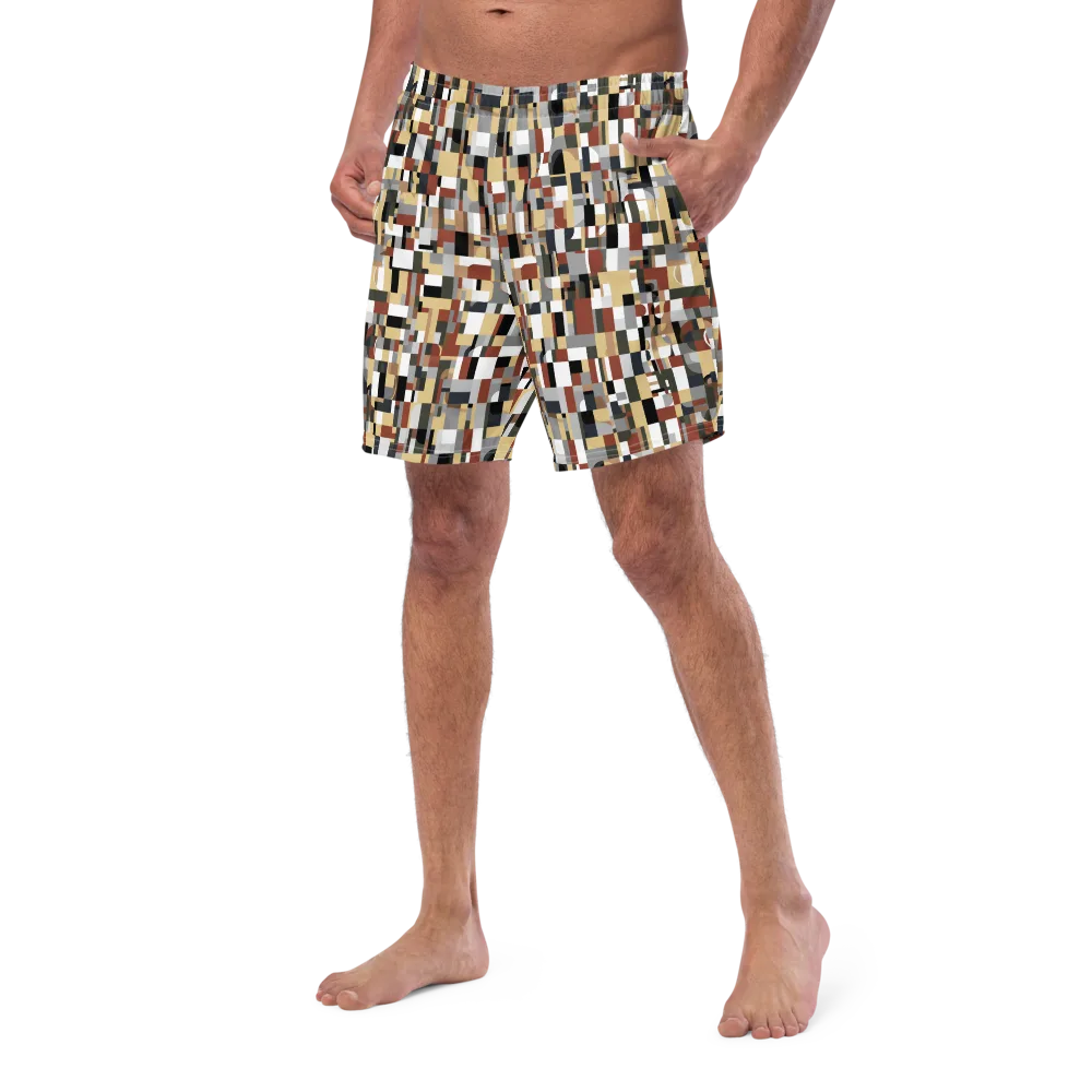 Ochre Circuit on Swim Trunks — Left Front