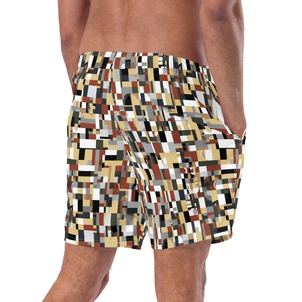 Ochre Circuit on Swim Trunks — Right Back