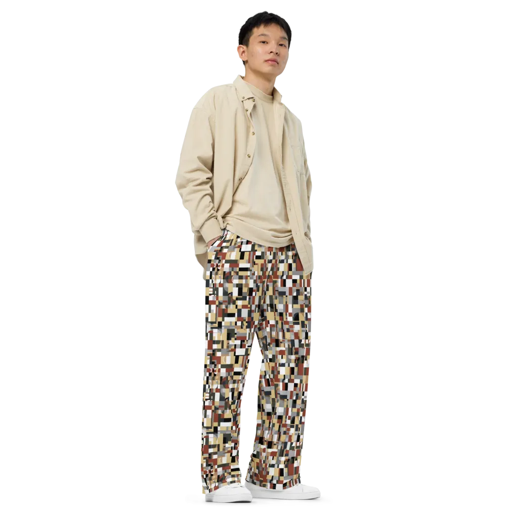 Ochre Circuit on Wide-Leg Pants — Right Front