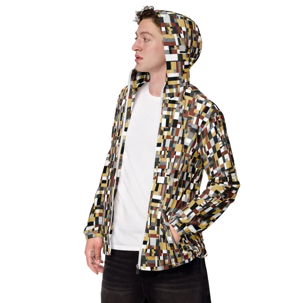 Ochre Circuit on Men's Windbreaker — Left Front