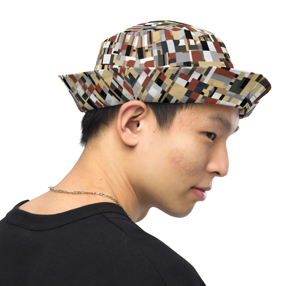 Ochre Circuit on Reversible Bucket Hat — Right Outside