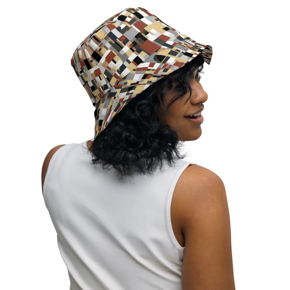 Ochre Circuit on Reversible Bucket Hat — Right Outside
