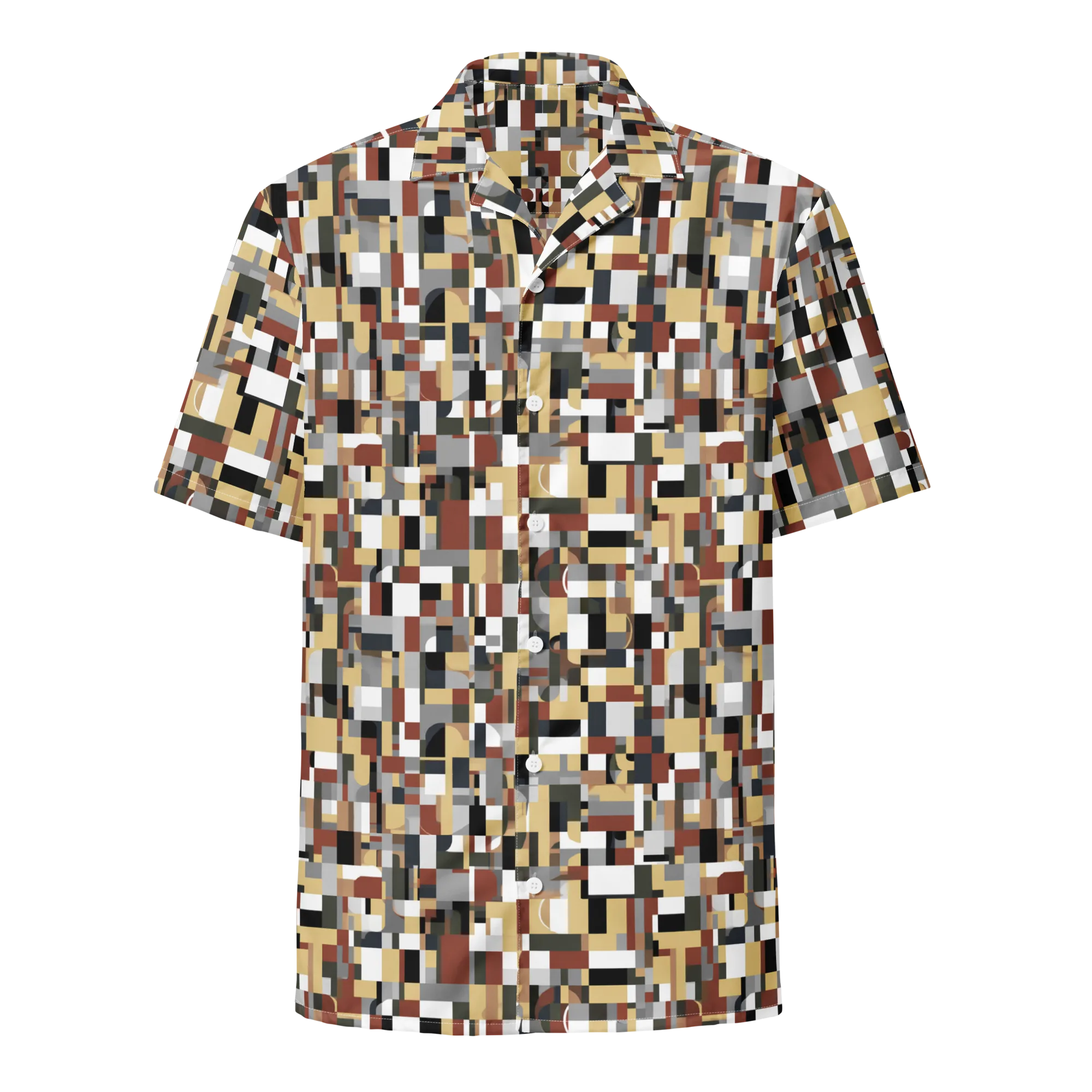 Ochre Circuit on Button Shirt — Front