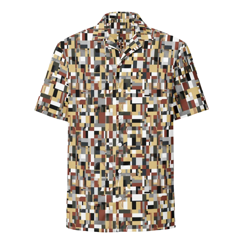 Ochre Circuit on Button Shirt — Front