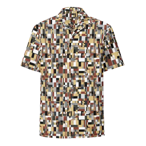 Ochre Circuit on a Button Shirt