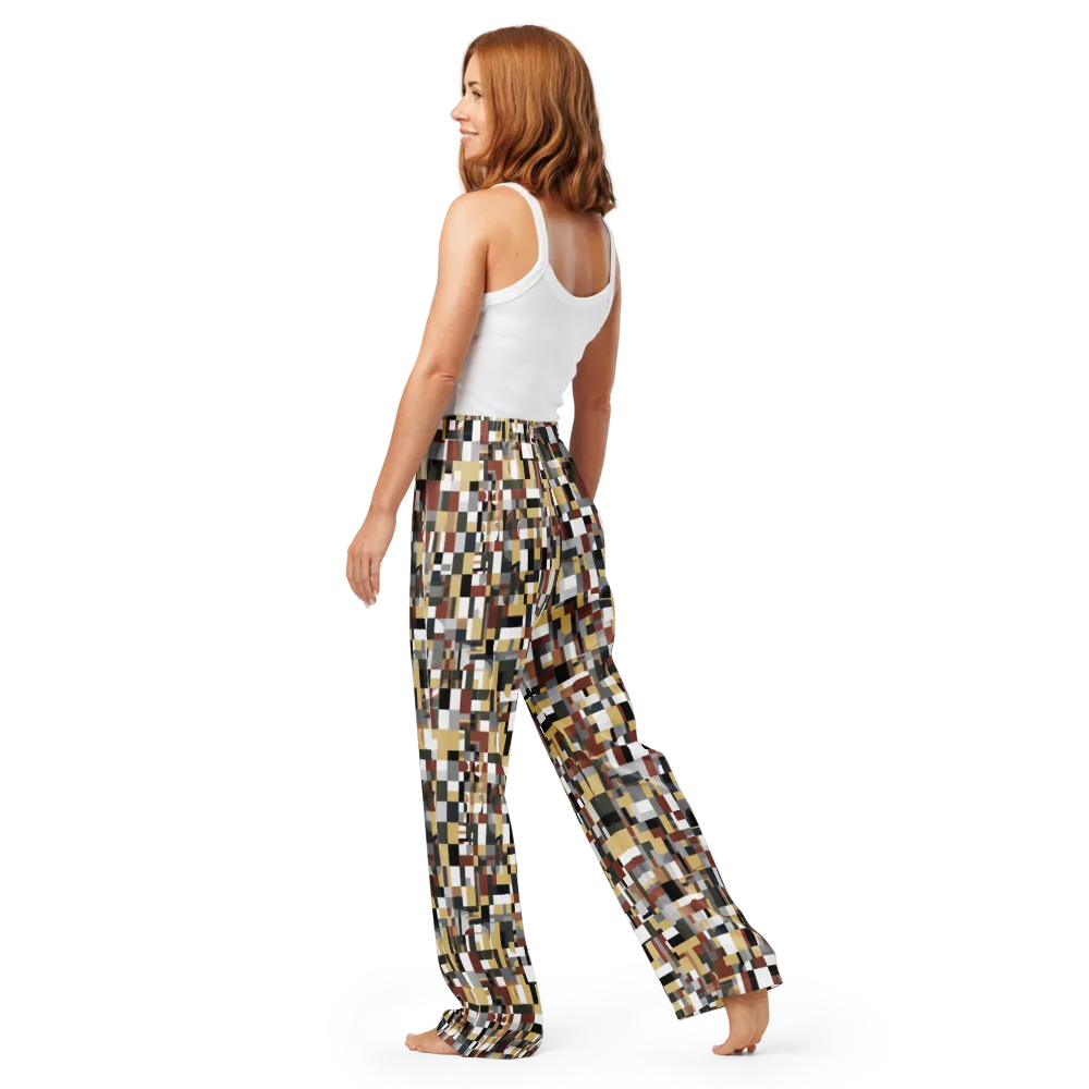 Ochre Circuit on Women's Pajama Pants — Back