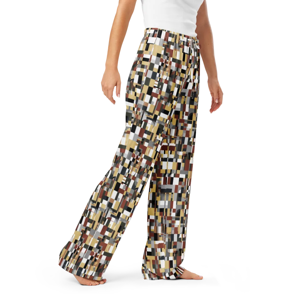 Ochre Circuit on Women's Pajama Pants — Right Front