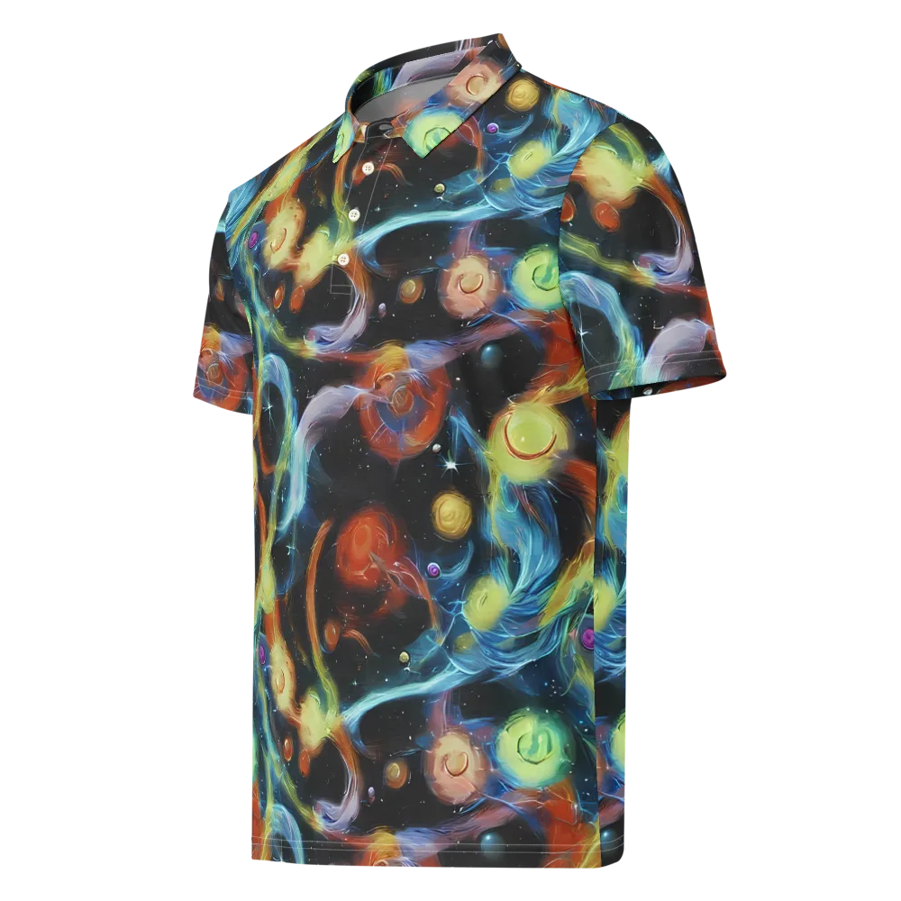 Stellar Tides on Men's Slim Fit Polo Shirt — Left Front