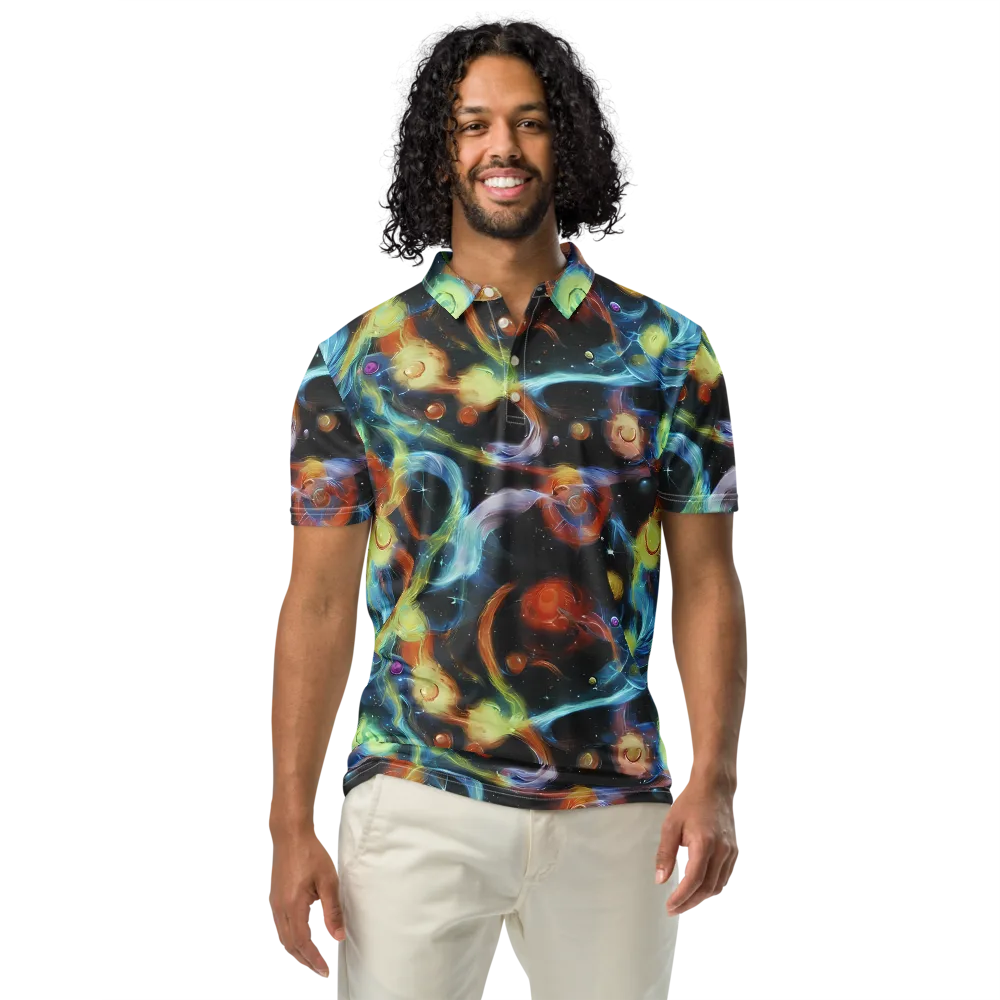 Stellar Tides on Men's Slim Fit Polo Shirt — Front