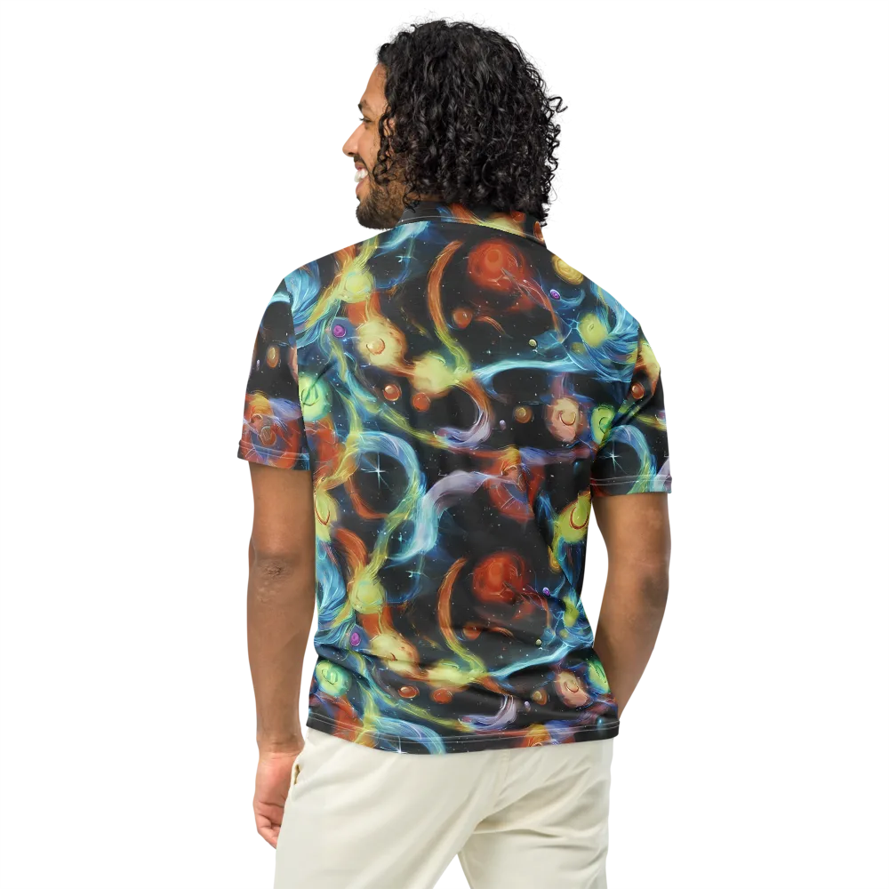 Stellar Tides on Men's Slim Fit Polo Shirt — Back
