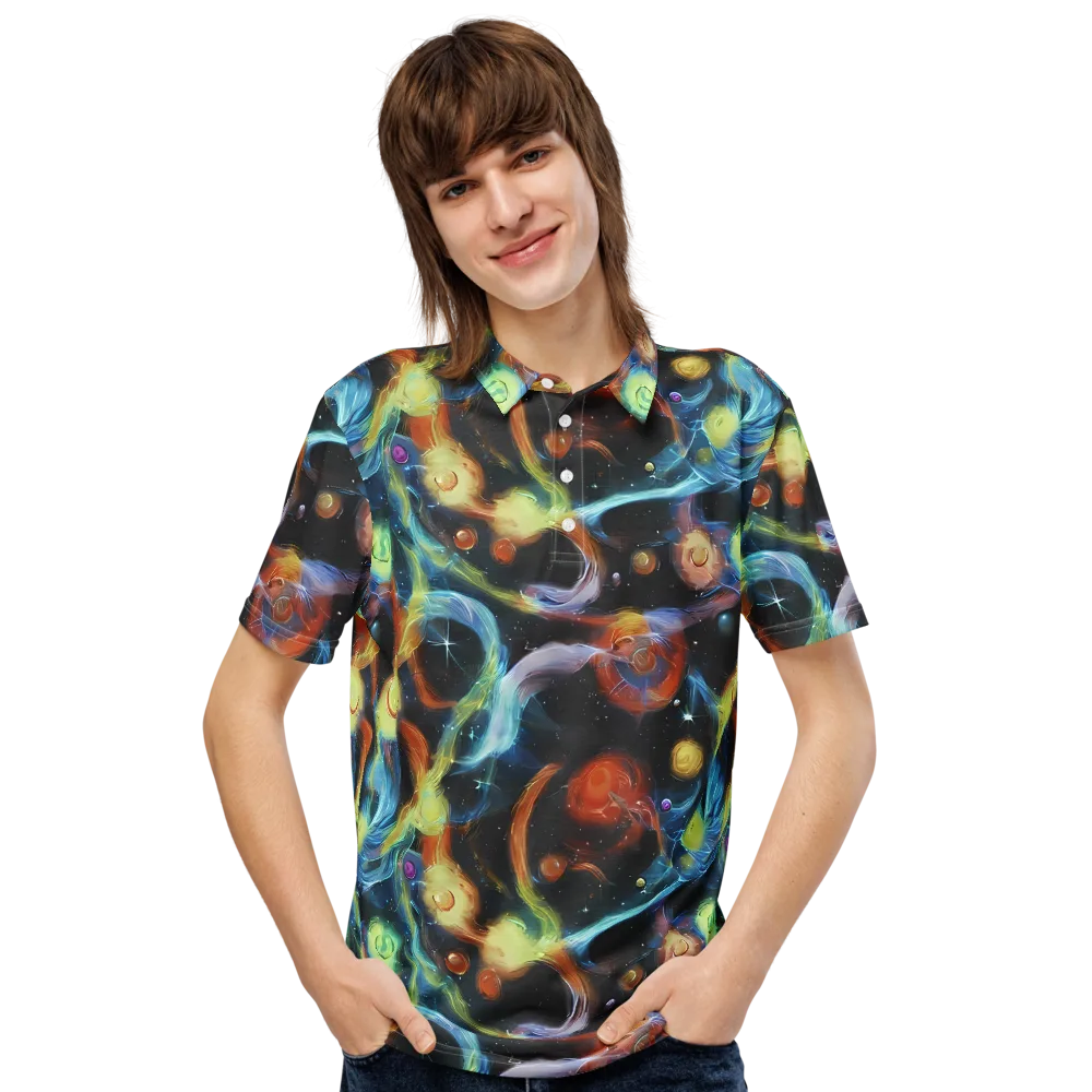 Stellar Tides on Men's Slim Fit Polo Shirt — Front