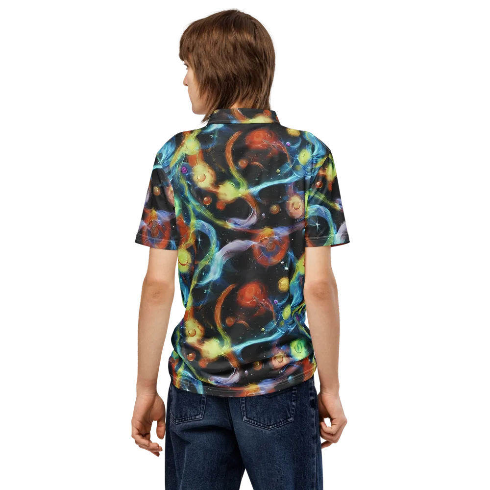 Stellar Tides on Men's Slim Fit Polo Shirt — Back