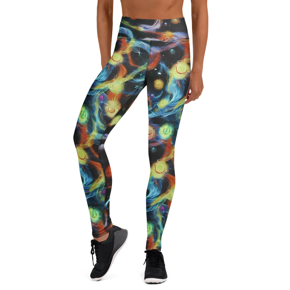 Stellar Tides on Yoga Leggings — Front