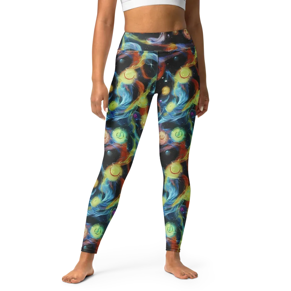 Stellar Tides on Yoga Leggings — Front