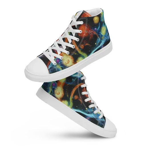 Stellar Tides on a Women's High Top Canvas Shoes