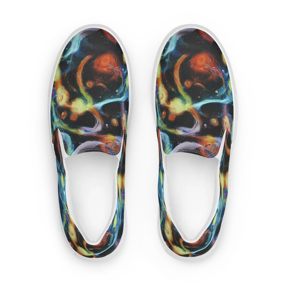 Stellar Tides on Men's Slip-On Canvas Shoes — Front