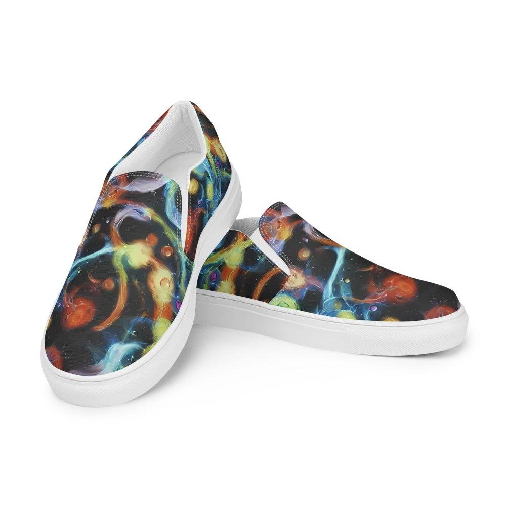 Stellar Tides on Men's Slip-On Canvas Shoes — Left Front