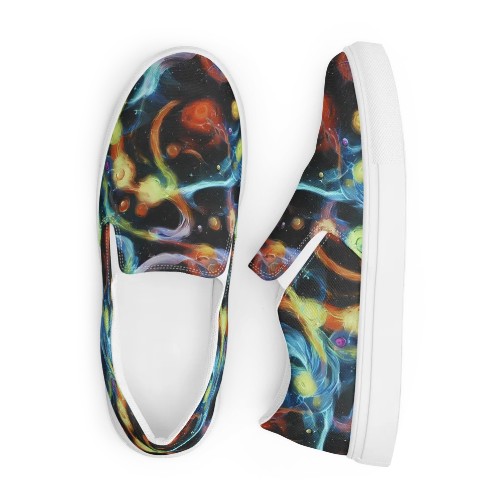 Stellar Tides on Men's Slip-On Canvas Shoes — Front