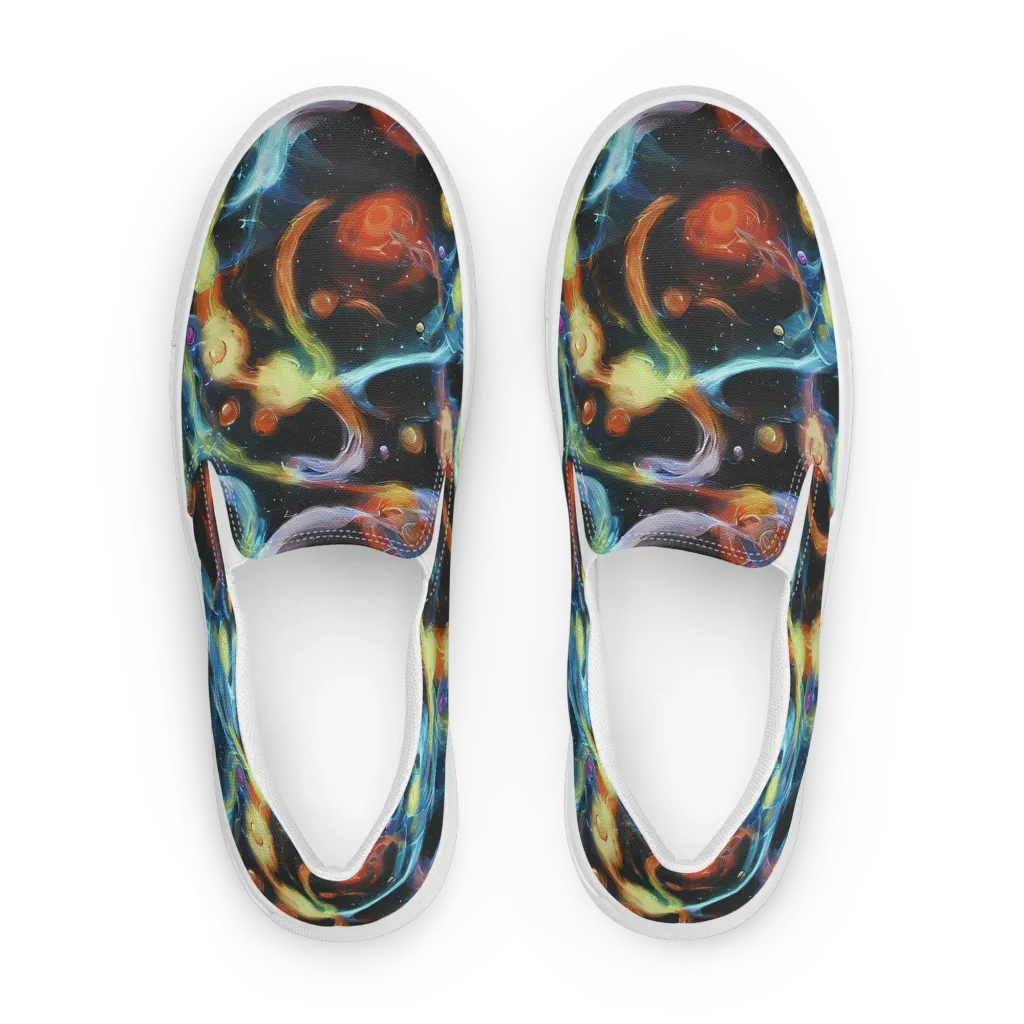 Stellar Tides on Women's Slip-On Canvas Shoes — Front