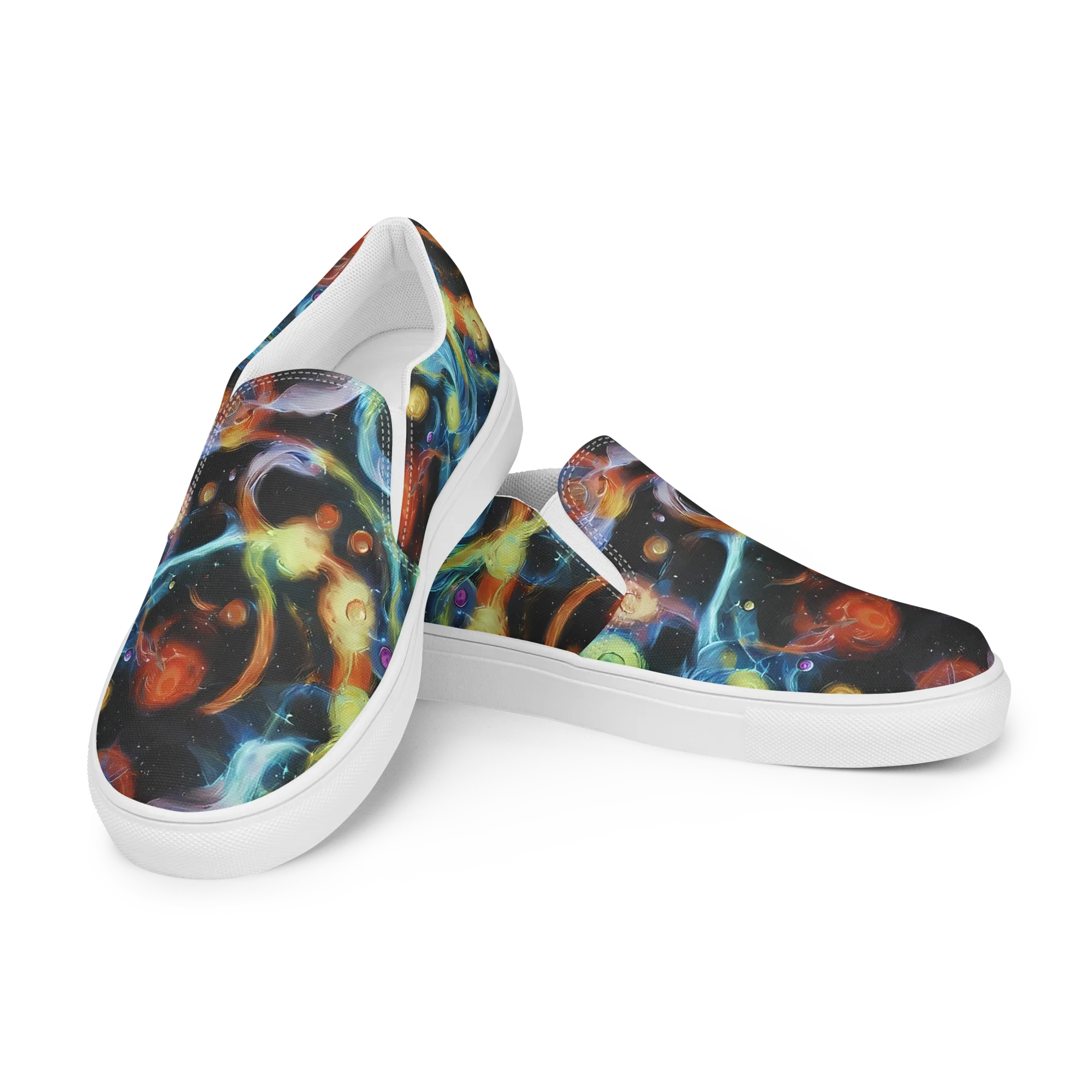 Stellar Tides on Women's Slip-On Canvas Shoes — Left Front