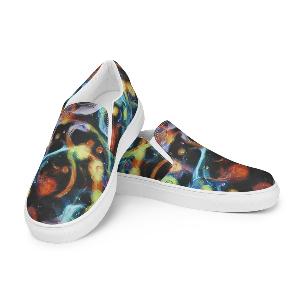Stellar Tides on Women's Slip-On Canvas Shoes — Left Front