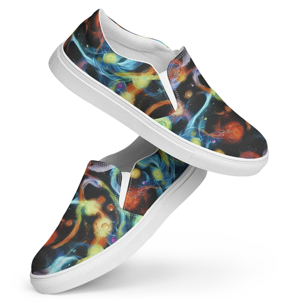 Stellar Tides on Women's Slip-On Canvas Shoes — Front