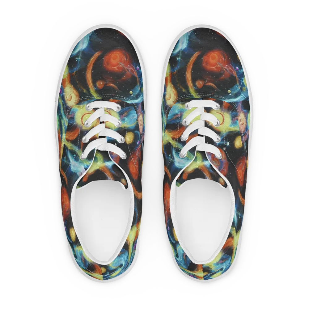 Stellar Tides on Men's Lace-Up Canvas Shoes — Front