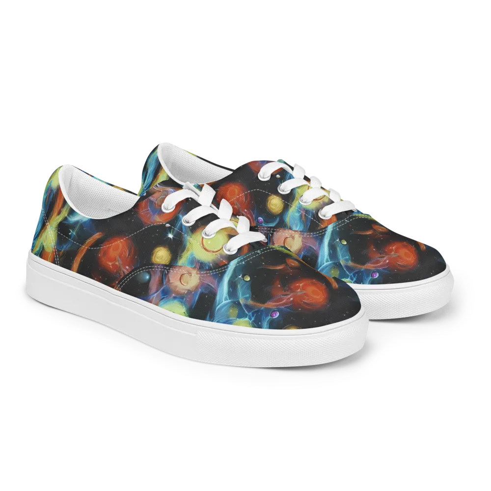 Stellar Tides on Men's Lace-Up Canvas Shoes — Right Front