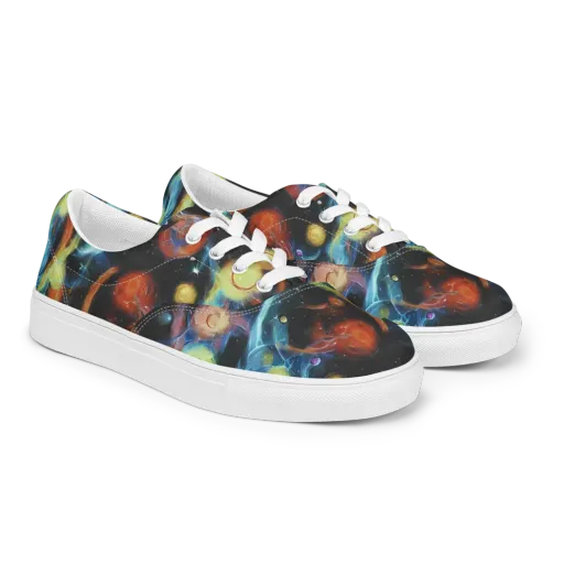 Stellar Tides on a Men's Lace-Up Canvas Shoes
