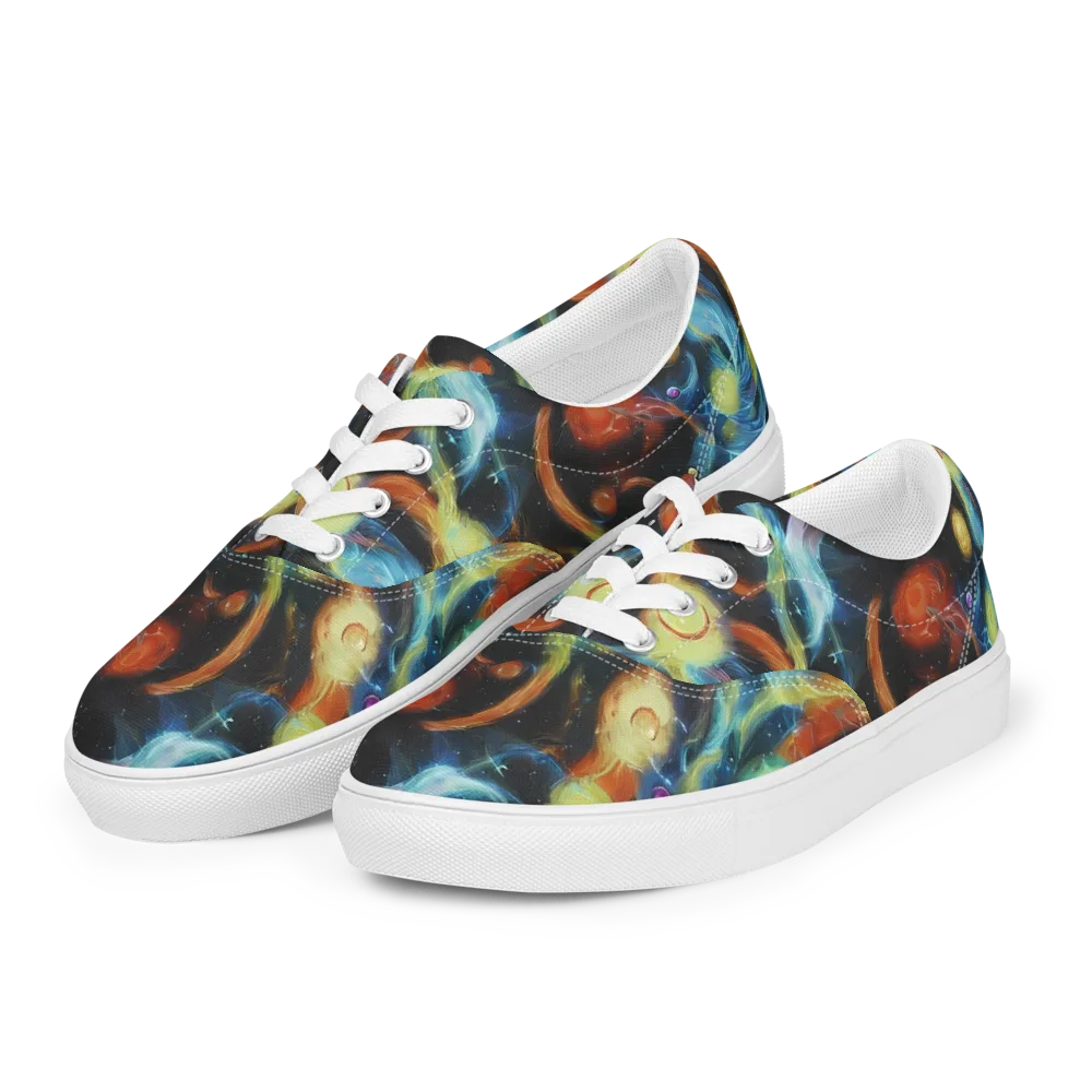 Stellar Tides on Men's Lace-Up Canvas Shoes — Left Front