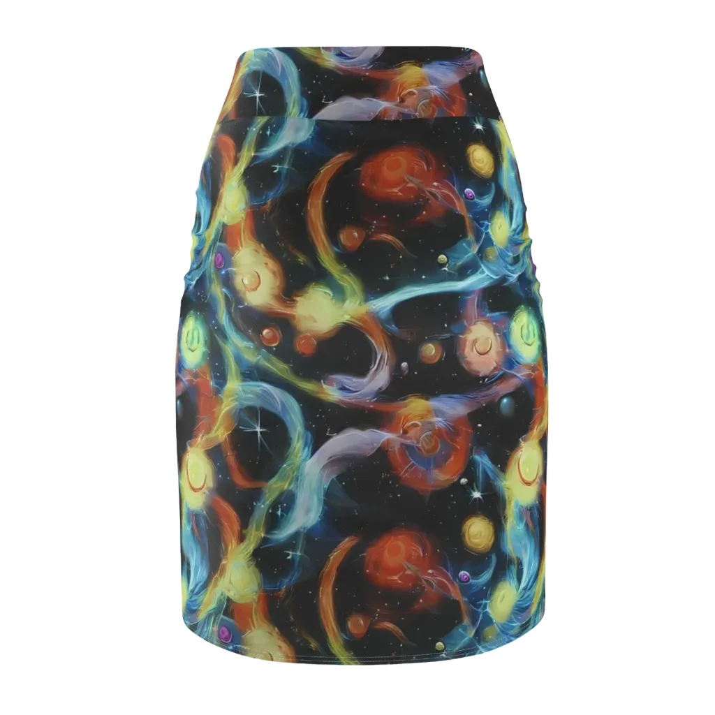 Stellar Tides on Pencil Skirt — Back