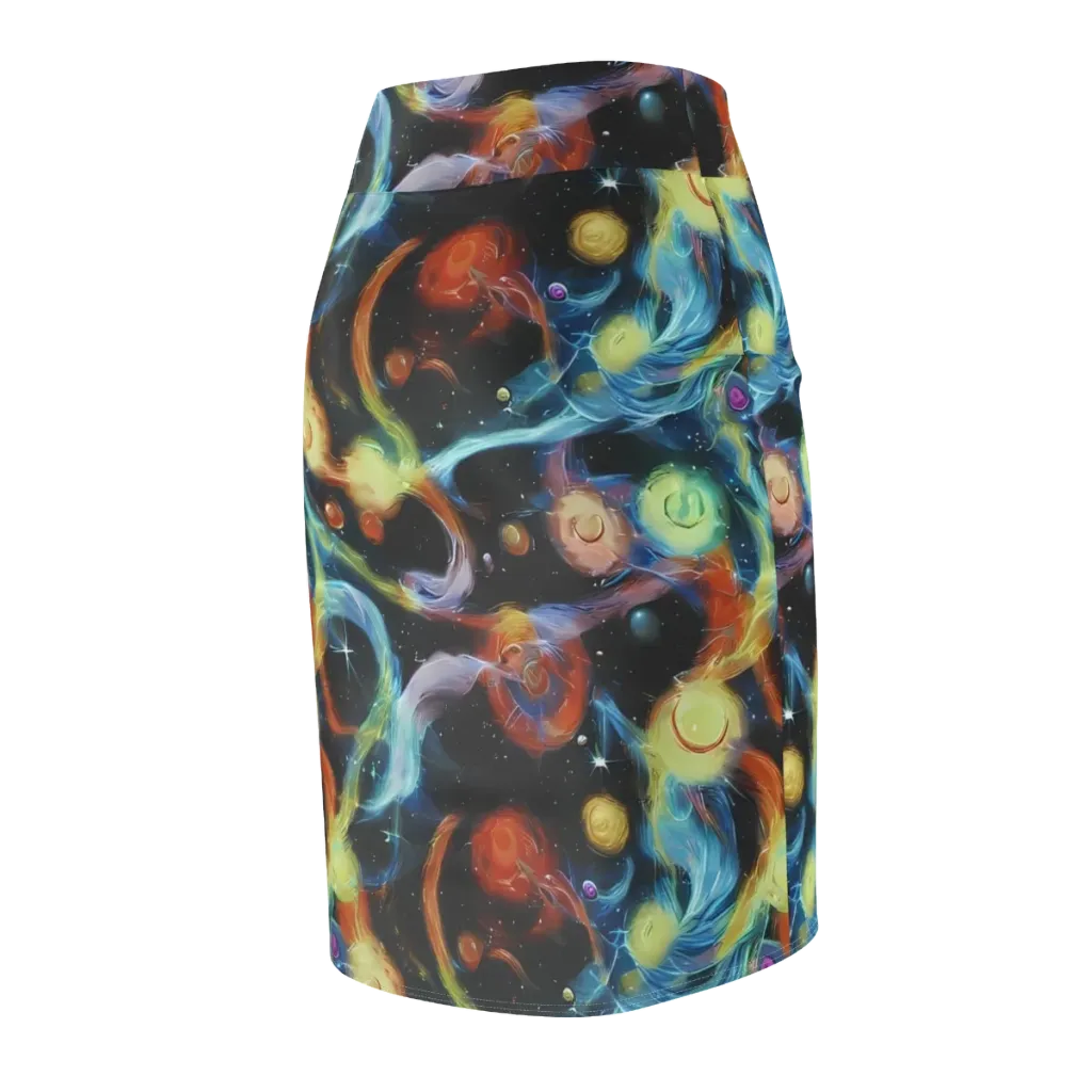 Stellar Tides on Pencil Skirt — Back Side
