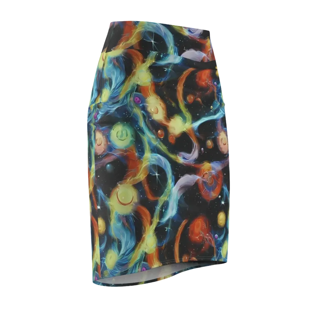 Stellar Tides on Pencil Skirt — Front Side