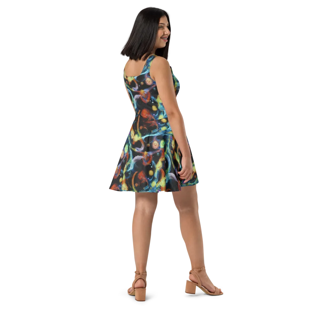 Stellar Tides on Skater Dress — Right