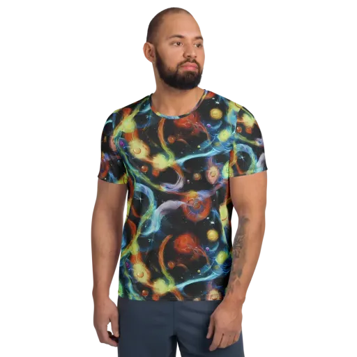 Stellar Tides on a Men's Athletic T-Shirt