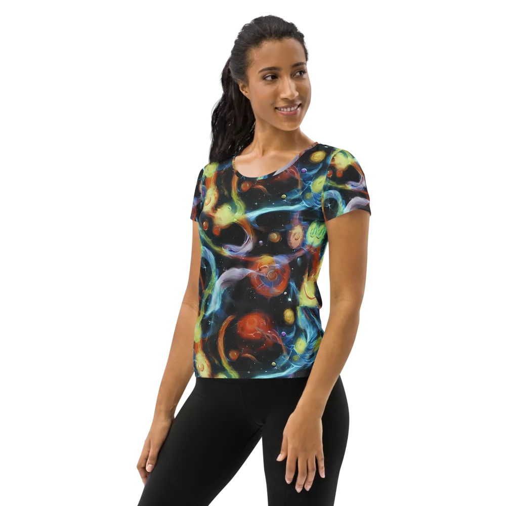 Stellar Tides on Women's Athletic T-Shirt — Left