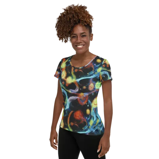 Stellar Tides on a Women's Athletic T-Shirt