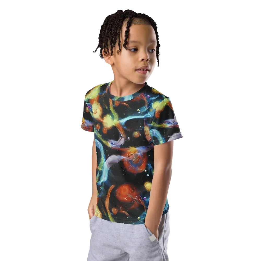 Stellar Tides on Kids Crew Neck T-Shirt — Left Front