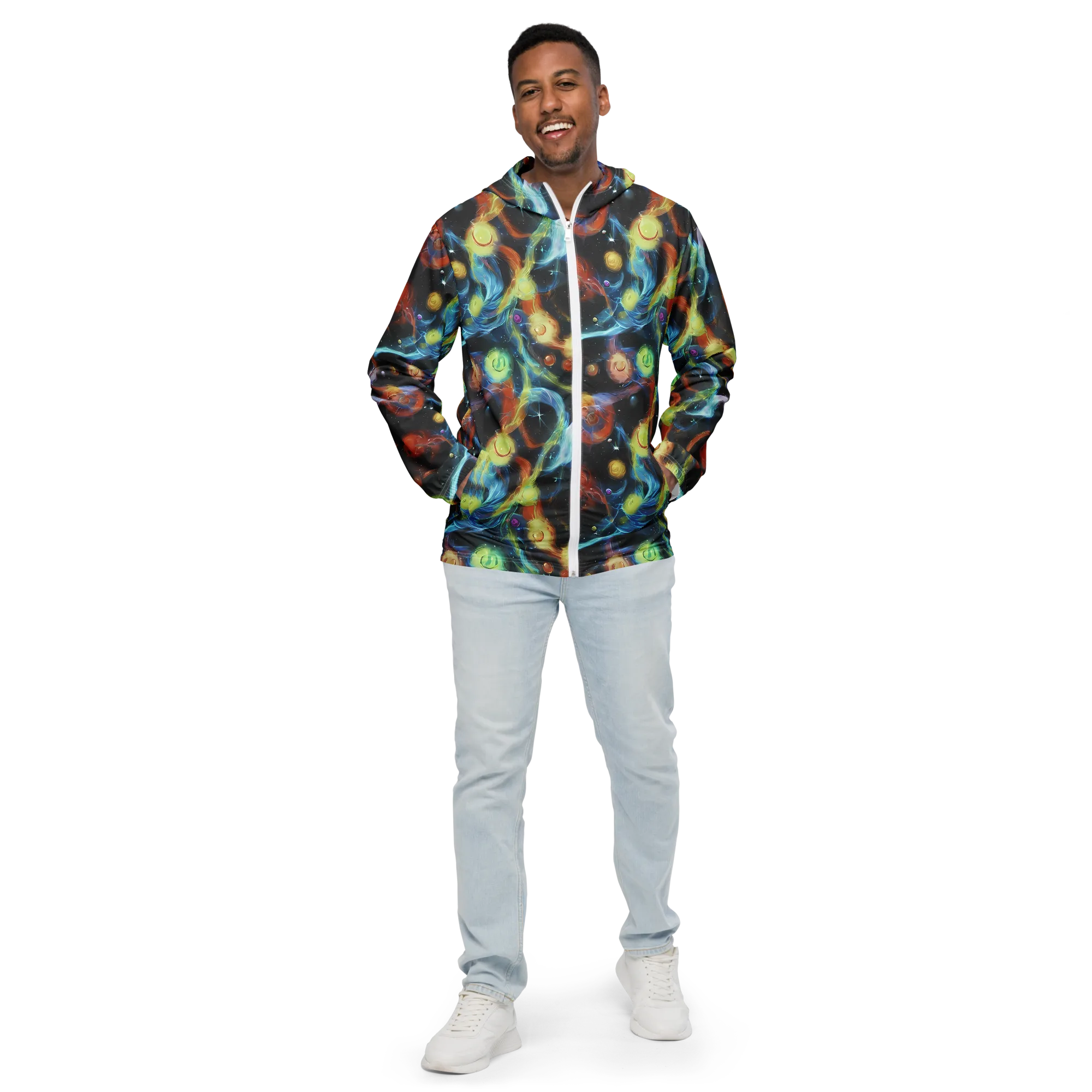 Stellar Tides on Men's Windbreaker — Front