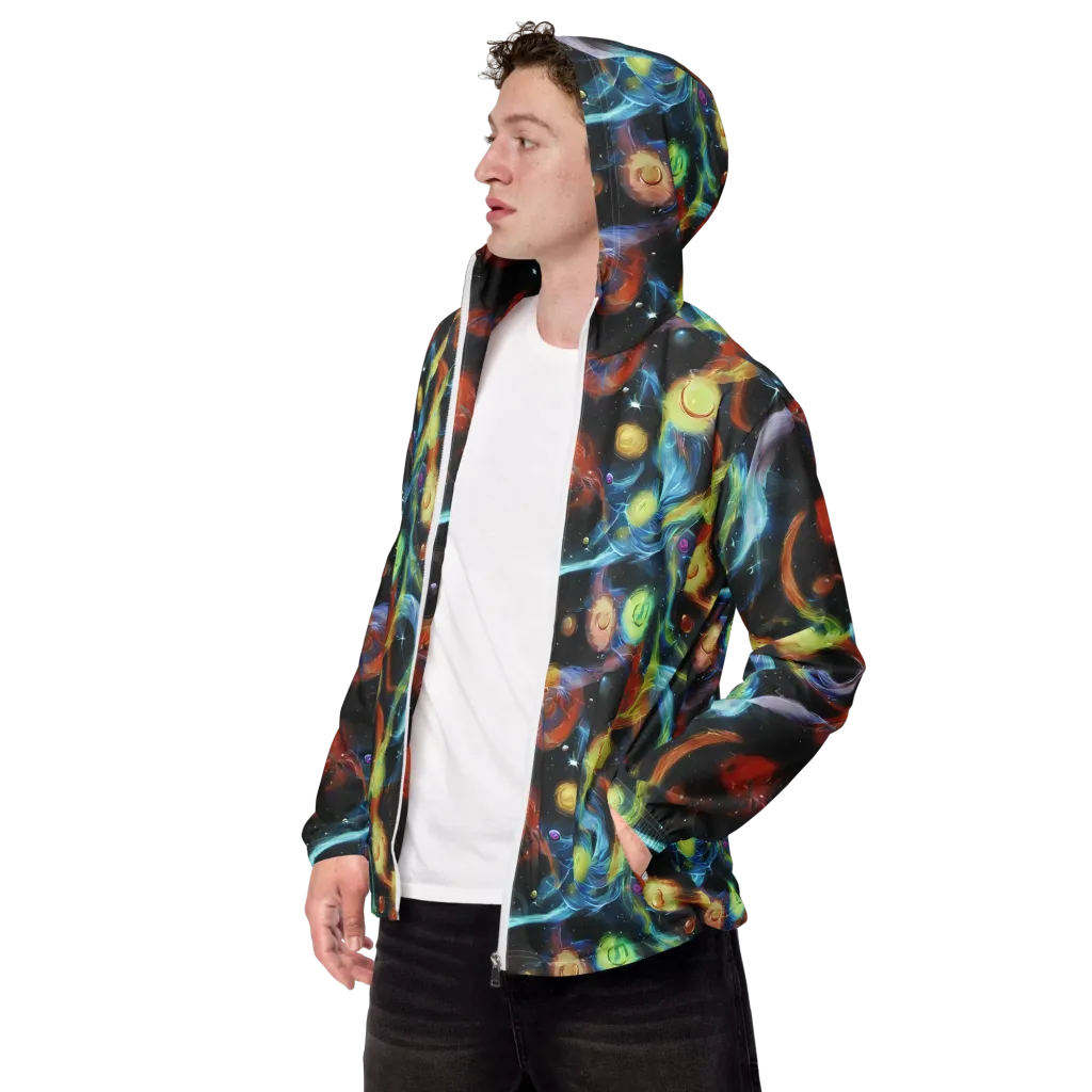 Stellar Tides on Men's Windbreaker — Left Front