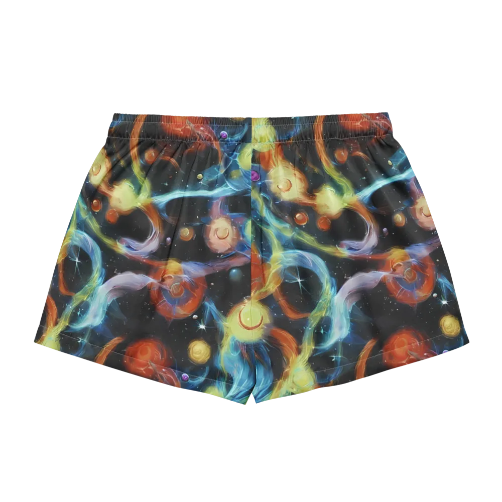 Stellar Tides on Women's Pajama Shorts — Back