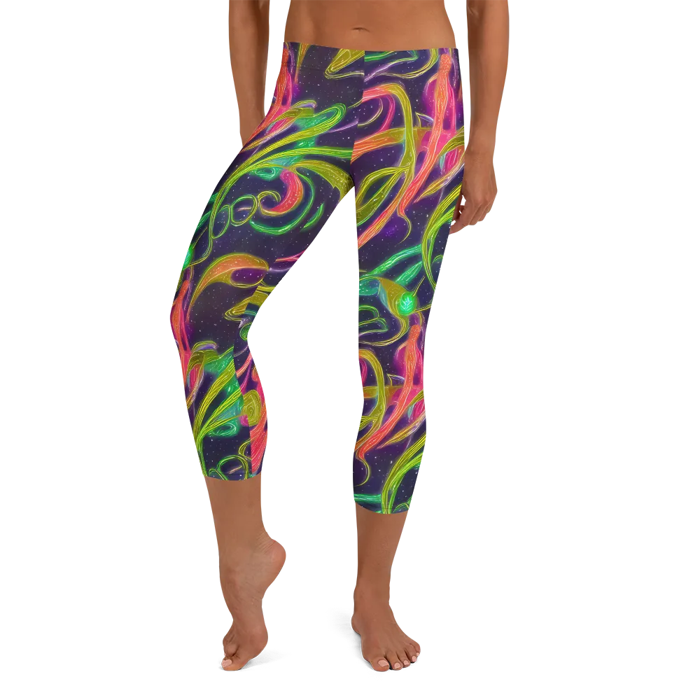 Starlight Serpent on Capri Leggings — Front