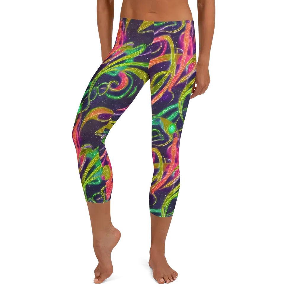 Starlight Serpent on Capri Leggings — Front