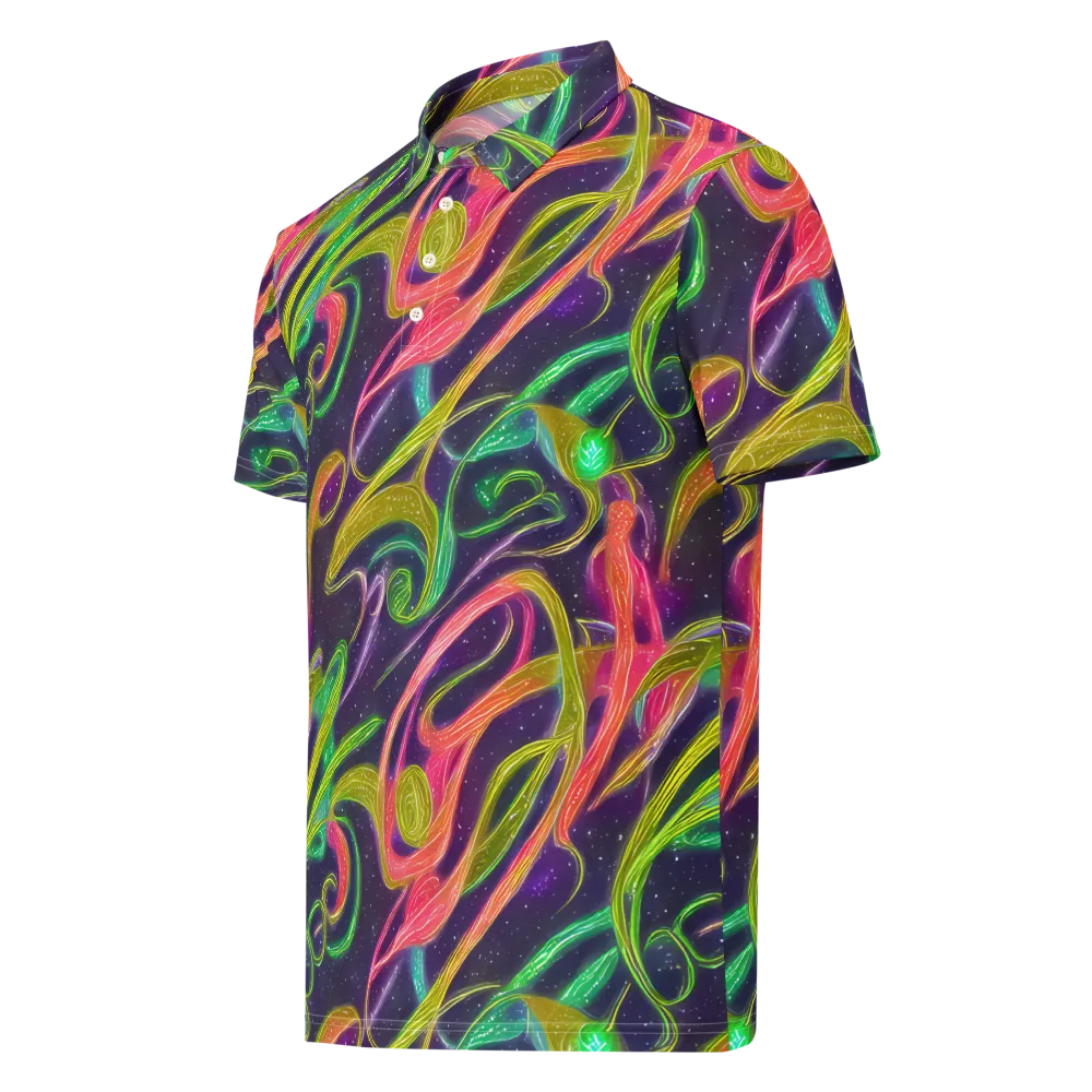 Starlight Serpent on Men's Slim Fit Polo Shirt — Left Front