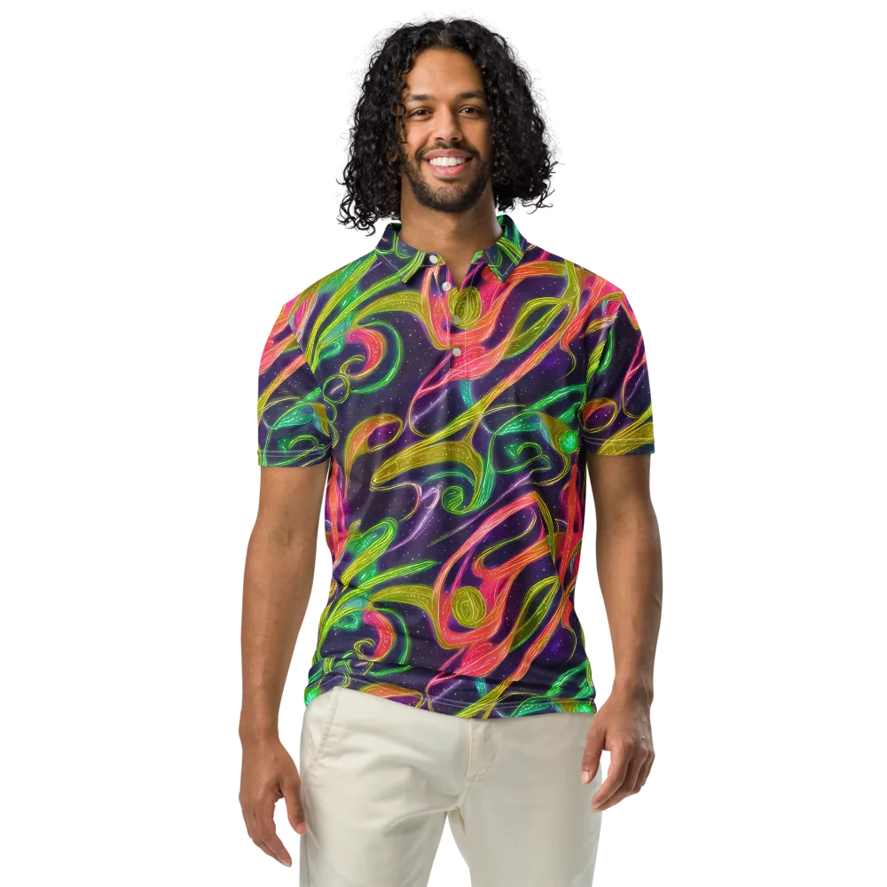 Starlight Serpent on Men's Slim Fit Polo Shirt — Front