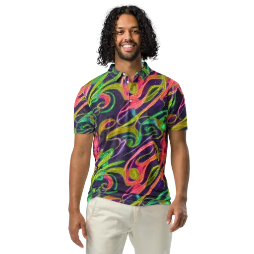Starlight Serpent on a Men's Slim Fit Polo Shirt