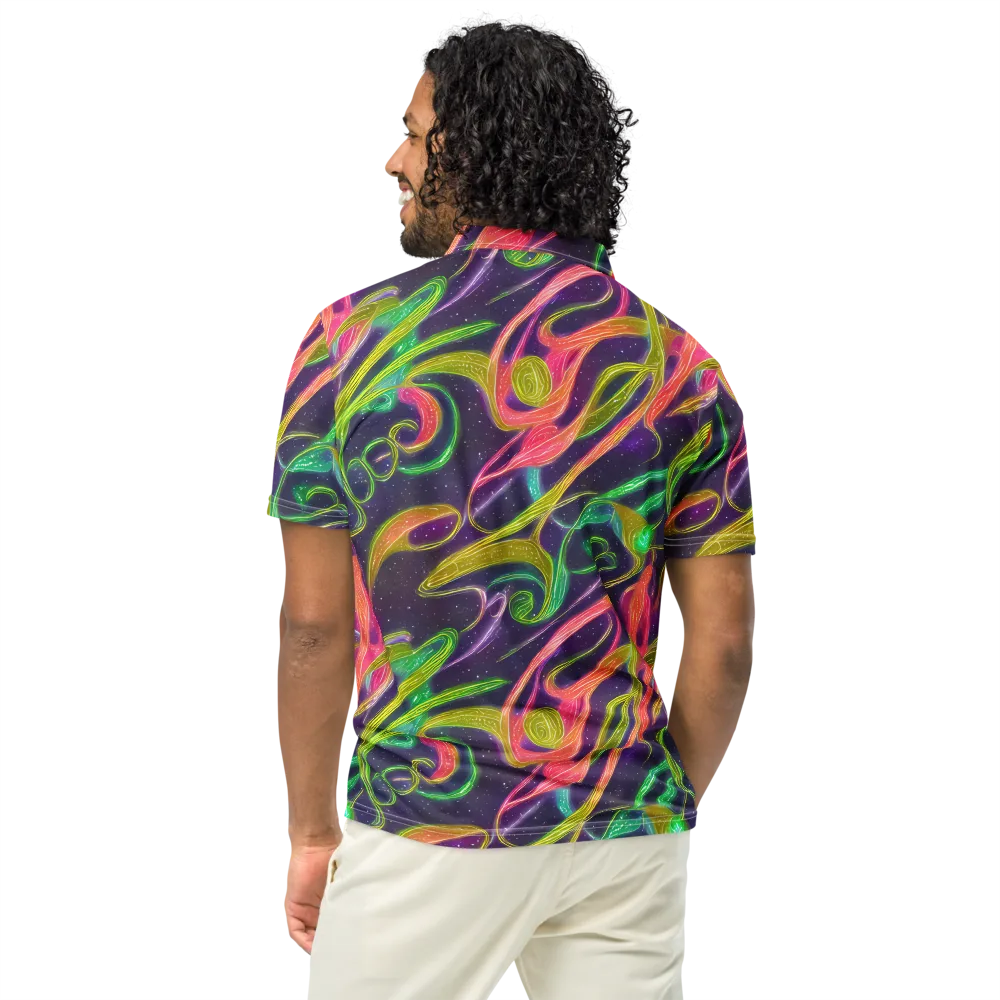 Starlight Serpent on Men's Slim Fit Polo Shirt — Back