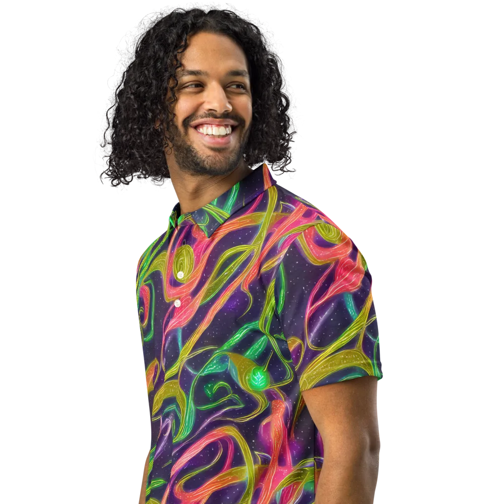 Starlight Serpent on Men's Slim Fit Polo Shirt — Left Front