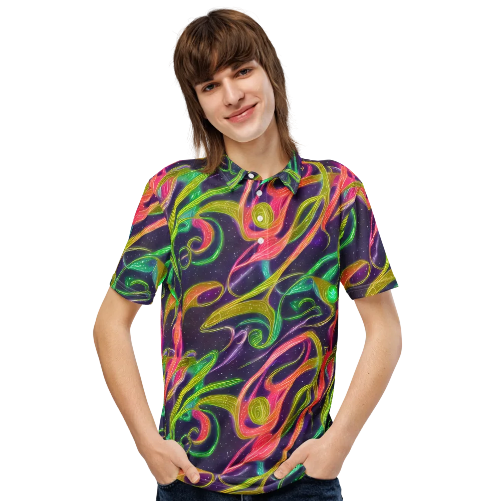 Starlight Serpent on Men's Slim Fit Polo Shirt — Front