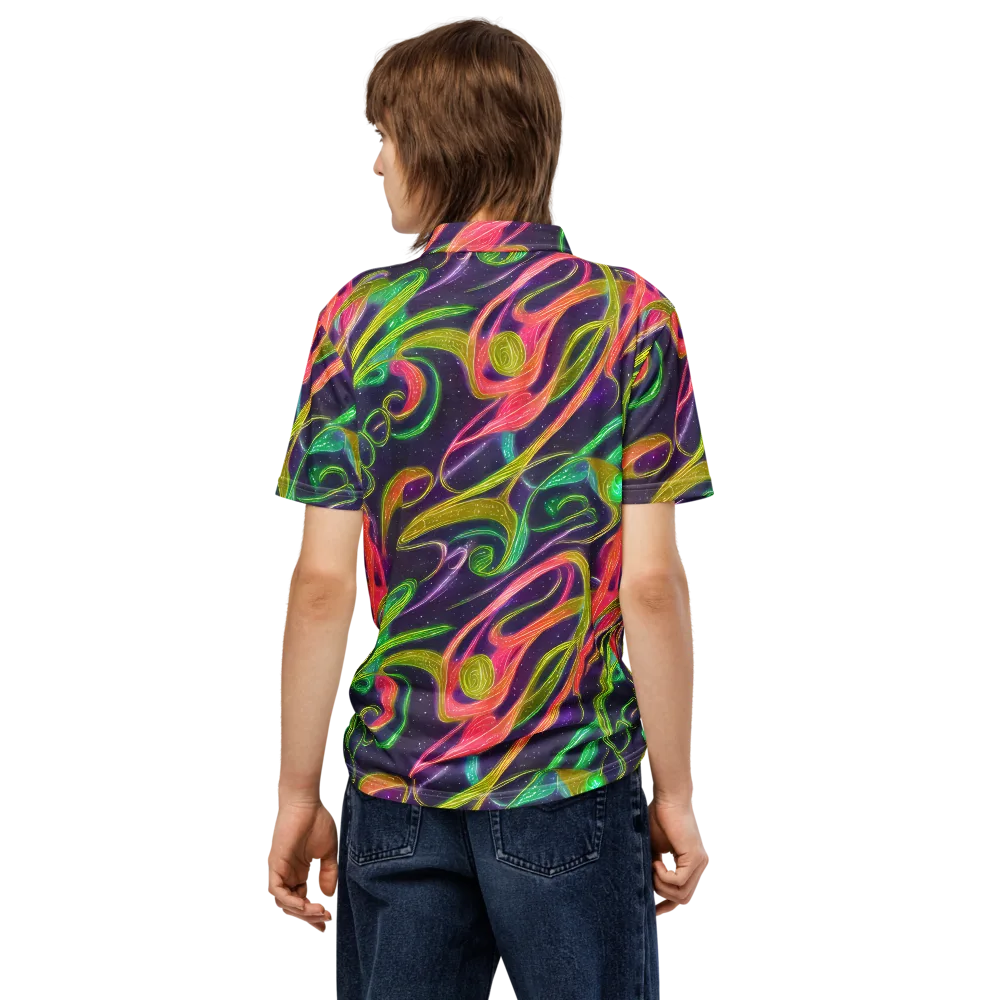 Starlight Serpent on Men's Slim Fit Polo Shirt — Back